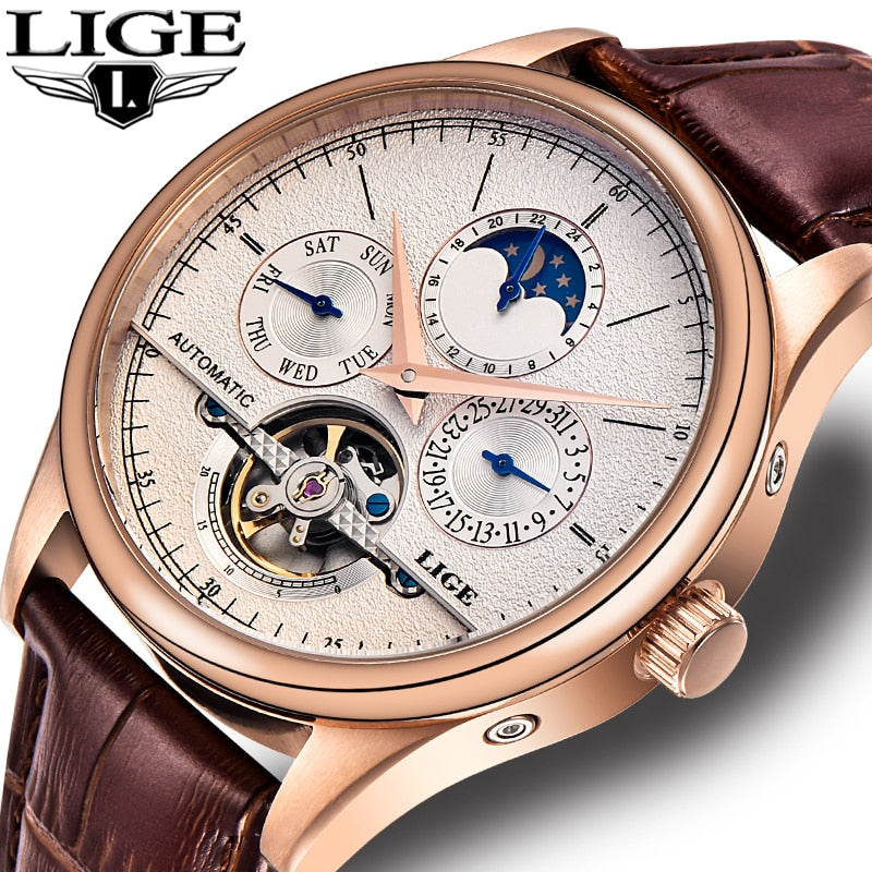 LIGE Waterproof Classic Mechanical Watch for Men LIGE Waterproof Classic Mechanical Watch for Men